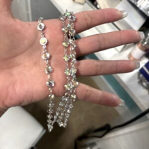 Chanelle Crystal AB Necklace Silver